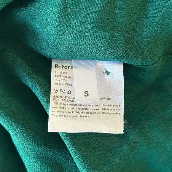 Reformation Susanna Midi Dress Vancouver Green Floral Size Small - see condition - Picture 7 of 13